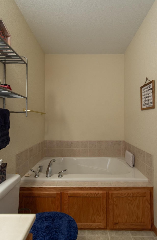 bathroom featuring a garden tub