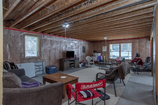 living area with plenty of natural light