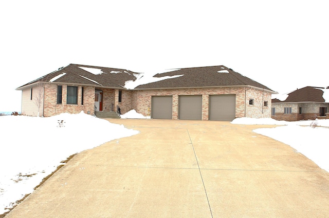 prairie-style home with a garage