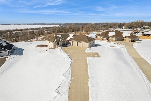 view of snowy aerial view