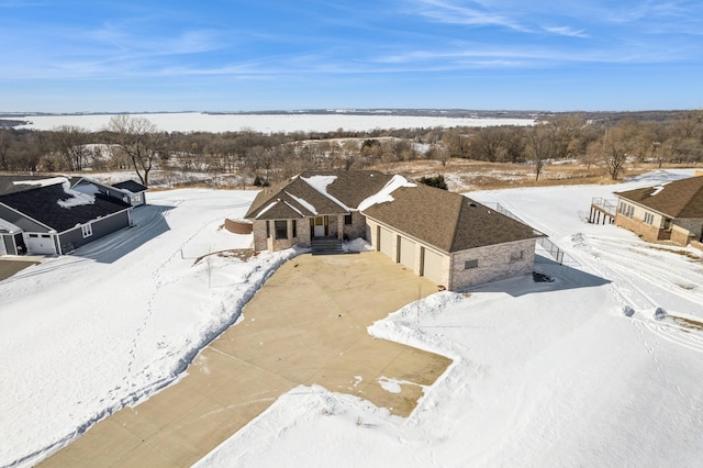 view of snowy aerial view