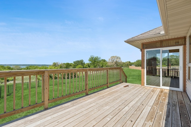 531 Depree Way, Glenwood, MN 56334 - deck featuring a lawn