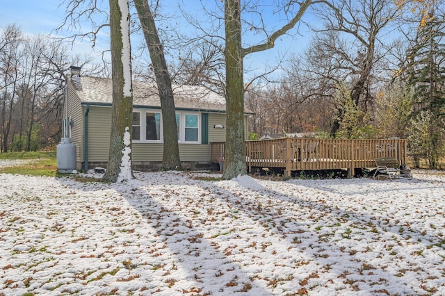 view of front of house featuring a deck