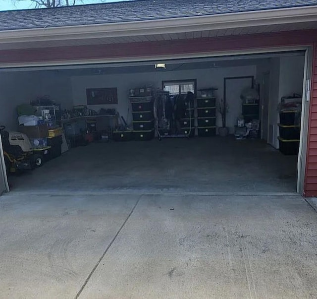 garage with driveway