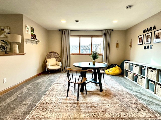 interior space with recessed lighting and baseboards