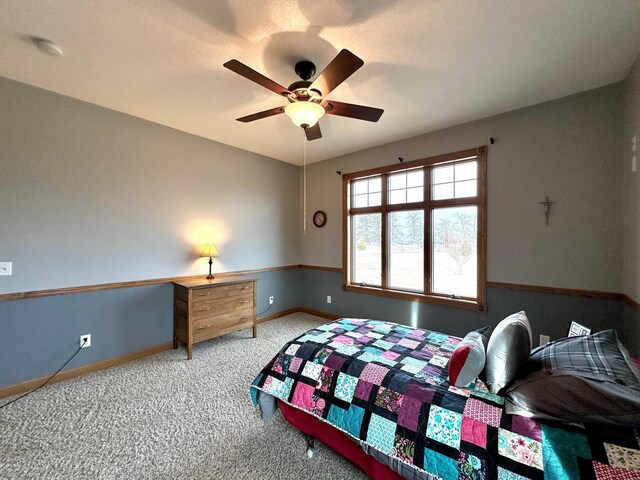 13943 Sundberg Ave, Graham Lakes Twp, MN 56131 - carpeted bedroom with baseboards and a ceiling fan