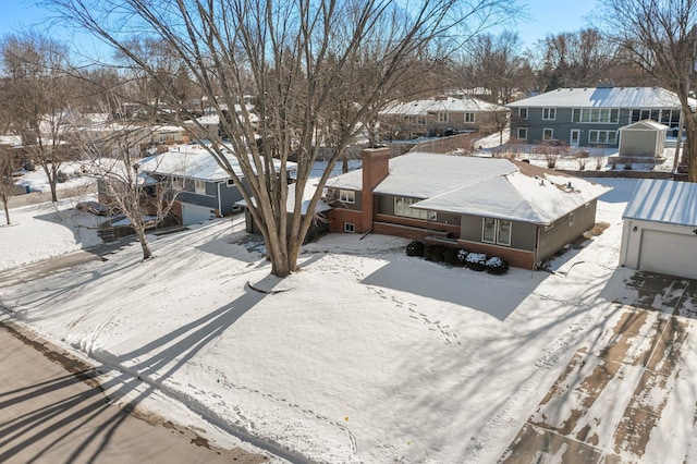 view of snowy aerial view