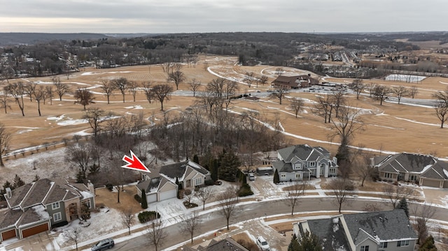 view of snowy aerial view