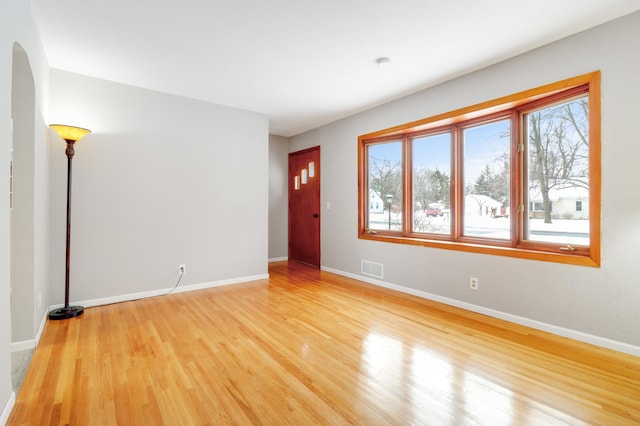 empty room featuring wood-type flooring