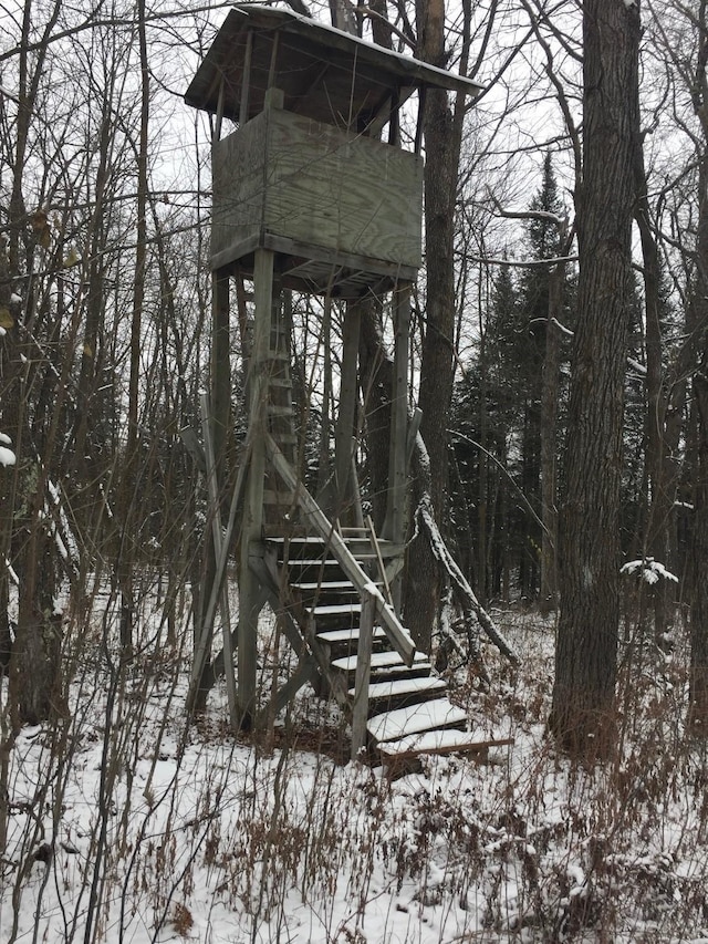 view of snow covered structure