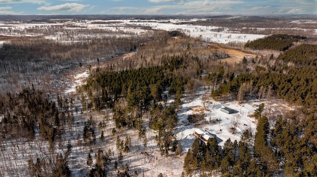 3324 52nd St SW, Pequot Lakes, MN 56472 - snowy aerial view featuring a view of trees