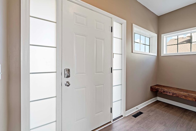 entrance foyer with light hardwood / wood-style flooring