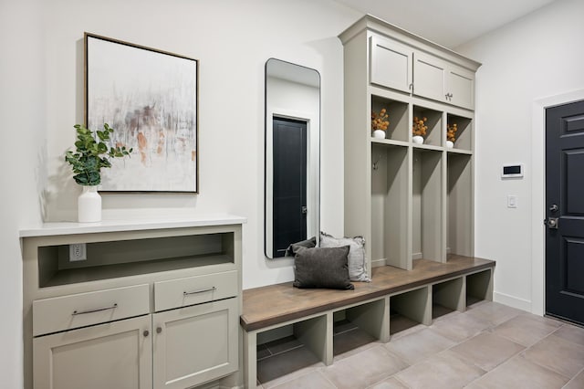 mudroom featuring light tile patterned floors