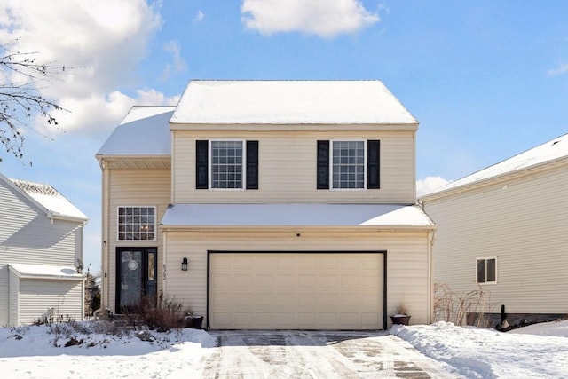 view of front facade featuring a garage