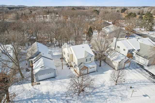 view of snowy aerial view