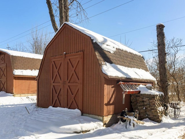 view of snow covered structure