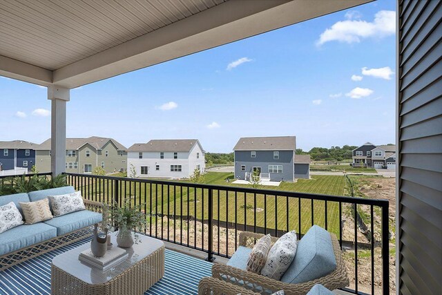 1683 Oak Creek Ct, Chaska, MN 55318 - balcony featuring a residential view and an outdoor living space