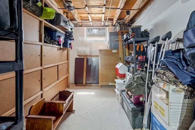 view of storage room