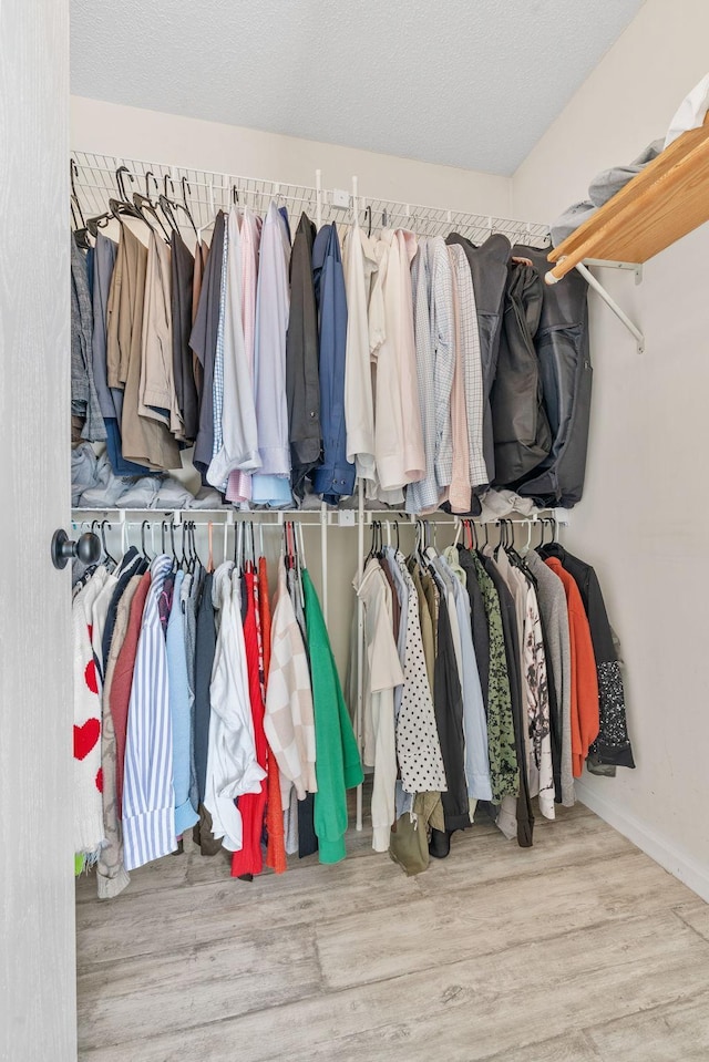 spacious closet with wood finished floors