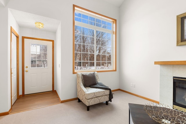 interior space featuring a fireplace