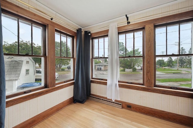 926 19th Ave E, Duluth, MN 55812 - unfurnished sunroom with wood finished floors and baseboard heating