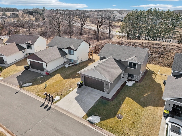 bird's eye view with a residential view