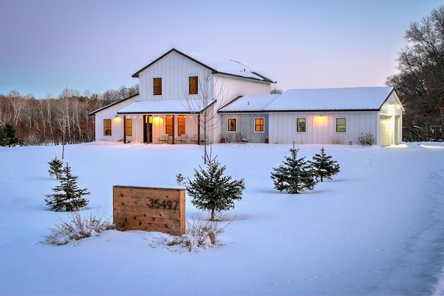 view of front of home with board and batten siding