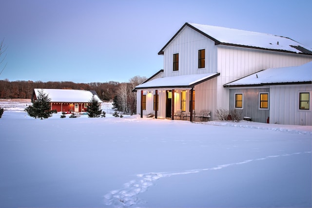 view of front of property featuring board and batten siding