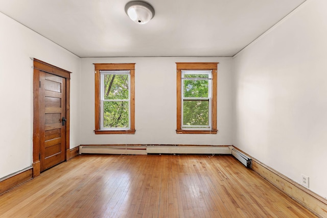 1498 Sherburne Ave, Saint Paul, MN 55104 - spare room featuring light wood-style flooring and baseboard heating
