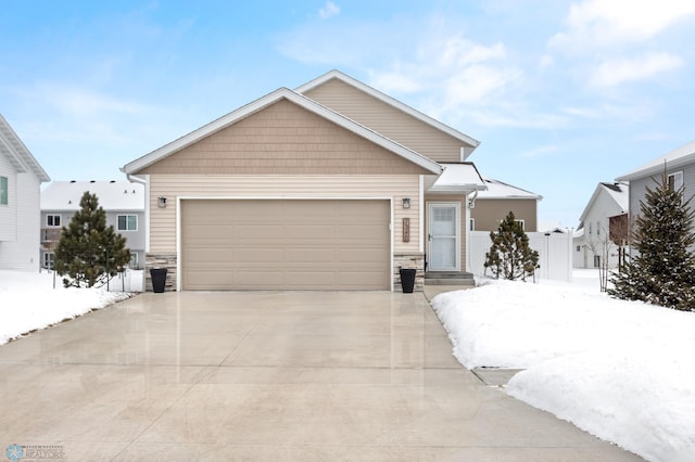 view of front of home featuring a garage