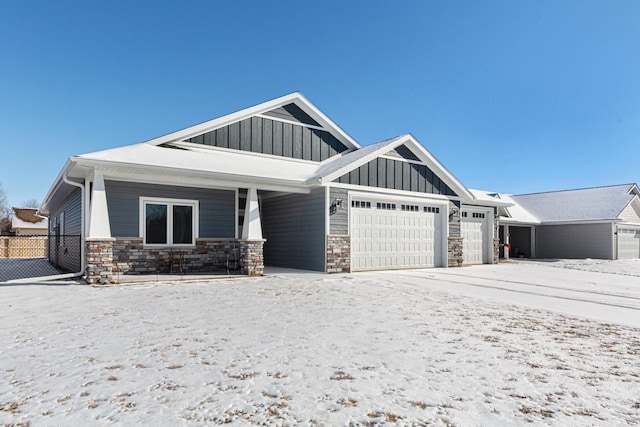 craftsman-style home featuring a garage