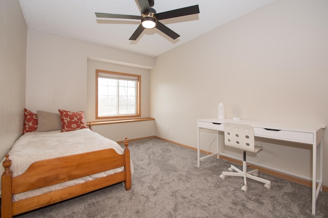8075 211th Ave NW, Nowthen, MN 55330 - carpeted bedroom featuring baseboards, an office area, and ceiling fan