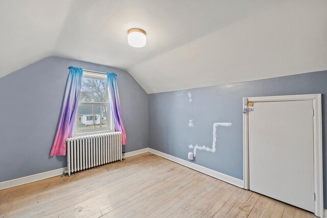 230 Mcleod Ave W, Winsted, MN 55395 - bonus room with radiator, vaulted ceiling, wood-type flooring, and baseboards