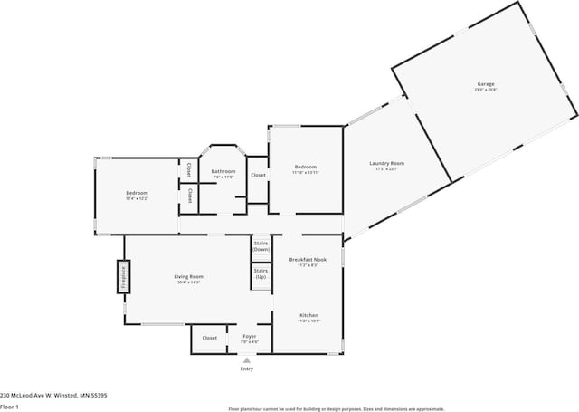 230 Mcleod Ave W, Winsted, MN 55395 - floor plan / room layout