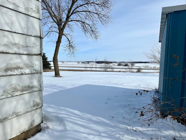 view of yard covered in snow
