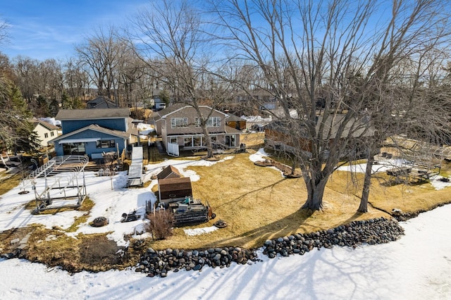 view of snowy aerial view