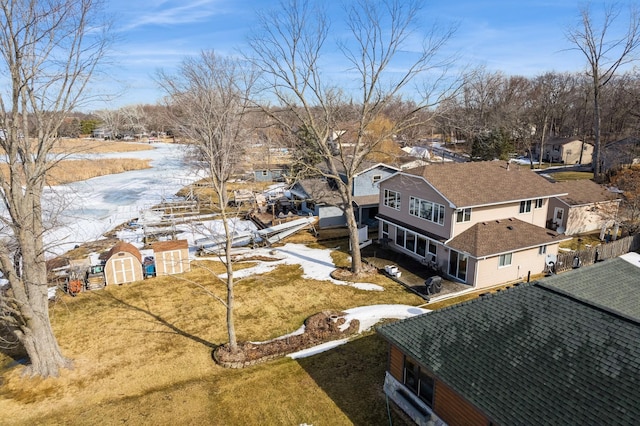 aerial view with a residential view