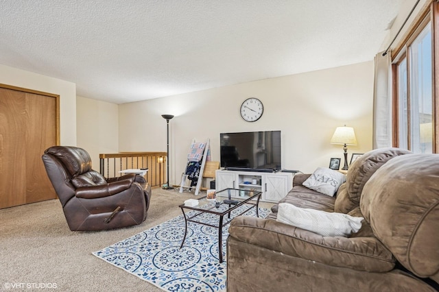 2528 Birchview Ln, Minnetonka, MN 55305 - carpeted living area featuring a textured ceiling