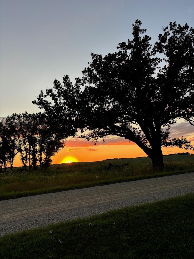 view of road with a rural view