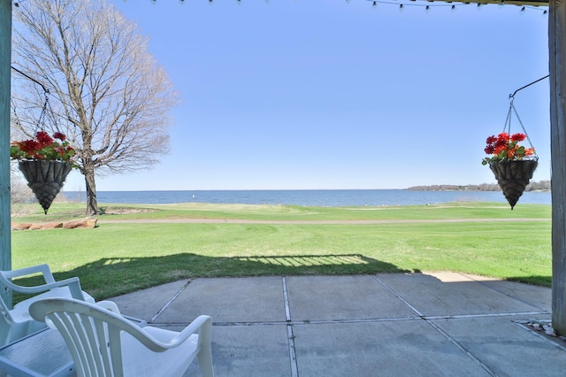 7968 Tournament Trl, Onamia, MN 56359 - view of patio / terrace with a water view