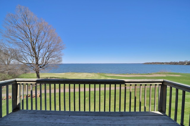 7968 Tournament Trl, Onamia, MN 56359 - deck featuring a water view and a yard