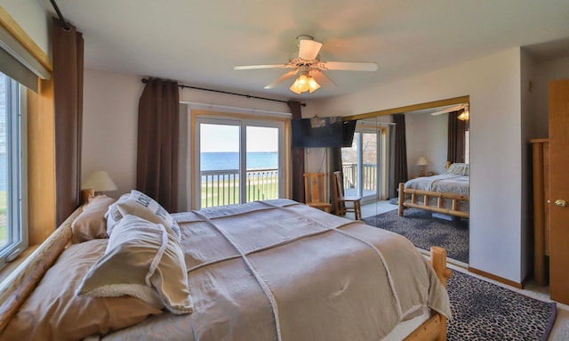 7968 Tournament Trl, Onamia, MN 56359 - bedroom featuring access to outside and ceiling fan
