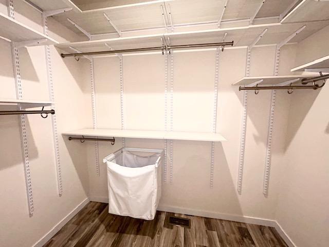 spacious closet with wood finished floors