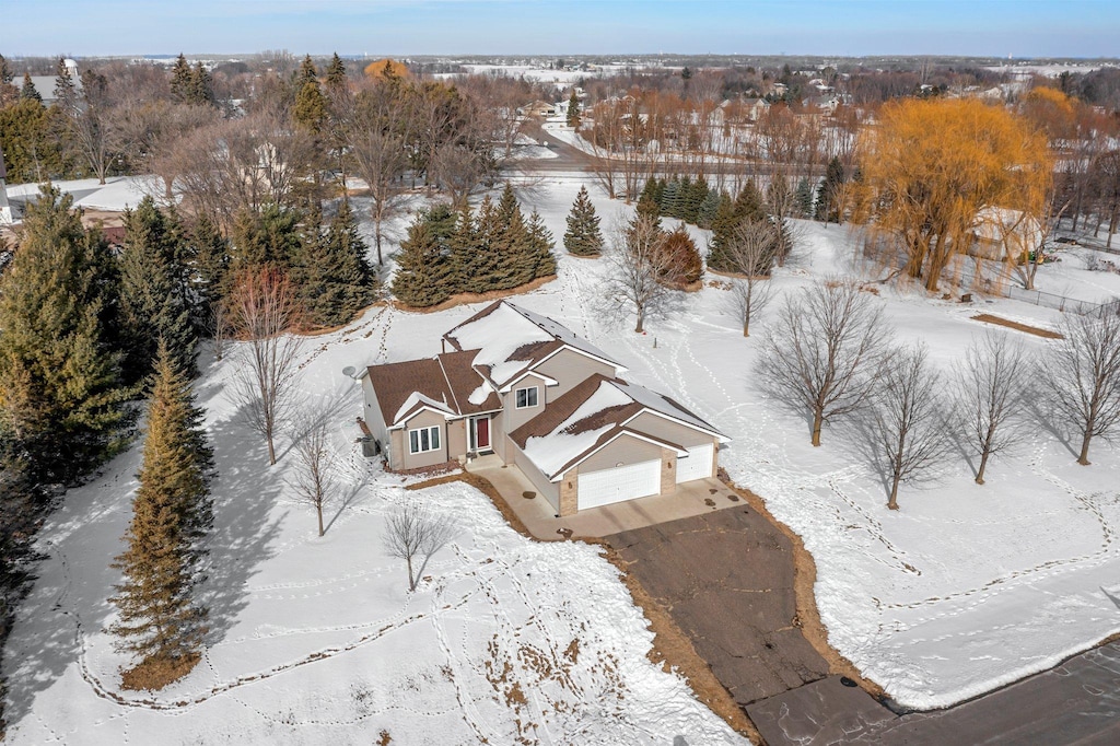 view of snowy aerial view