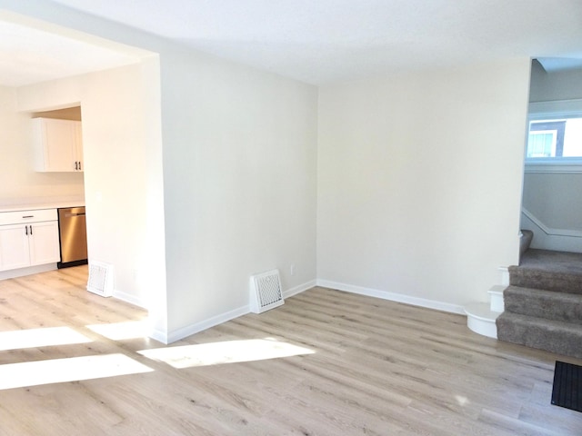 empty room featuring light wood-type flooring