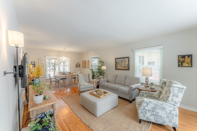 living room featuring wood-type flooring