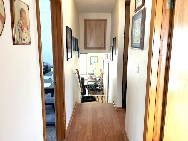 corridor featuring hardwood / wood-style flooring