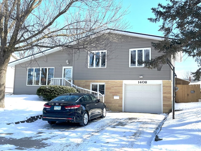 view of front facade with a garage