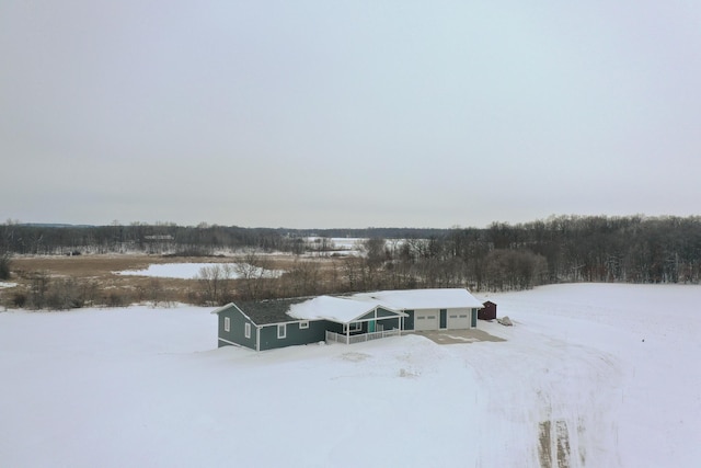 view of snowy aerial view