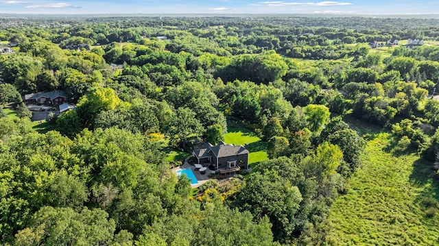 aerial view with a forest view